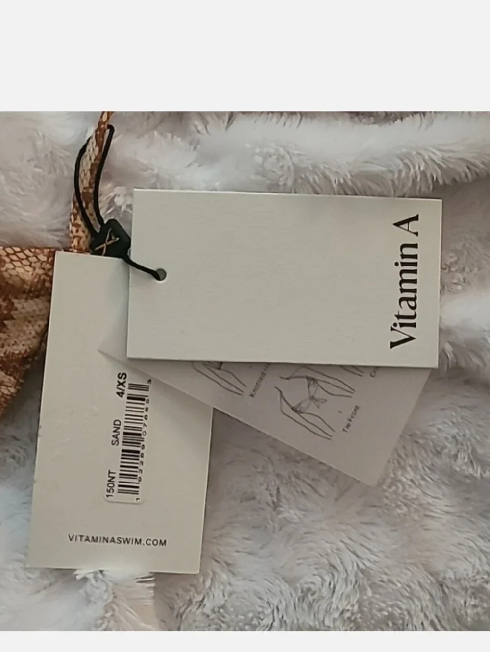 Vitamin A Milana Convertible Bikini Top Snake Print Size XS